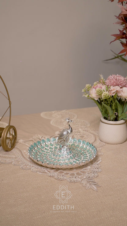 Royal Peacock German Silver Serving Platter
